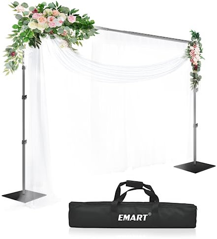 EMART Soporte de Fondo 3x3m con Base de Acero, Sistema de Telón Profesional para Fotografía Set con Bolsa de Transporte para Retrato, Estudio Fotográfico de Producto