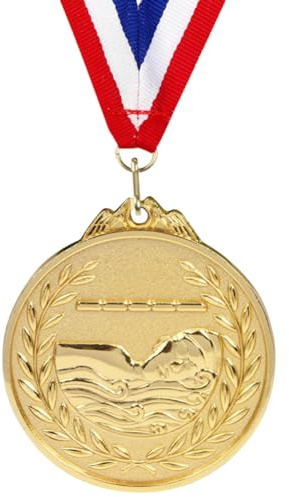 Starnearby Médaille Or Argent Bronze avec Ruban, Médaille Natation 6,5 CM, Médaille de Récompense pour Enfant et Adulte de Style Olympique, Médailles du Gagnant pour Sports, Compétitions