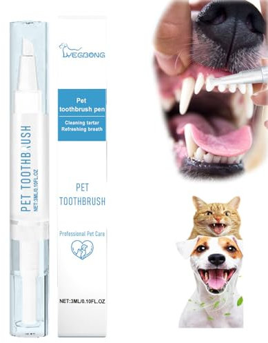 Zahnpflege Hund, Katzenzahnbürste,Zahnbürsten-Reinigungsstift für Haustiere, Zahnreiniger und Zahnsteinentferner, Zahnbürsten-Reinigungsset für Haustiere – frischer Atem (1, A)