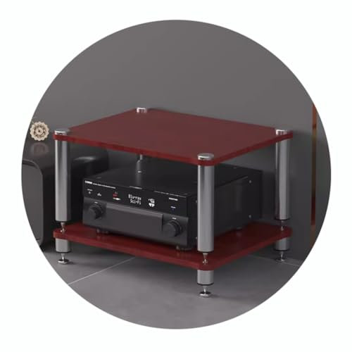 2/3/4-nivåer HiFi-rack AV-hylla HIFI-stativ Skivspelare Stativ-enheter Skåp Ljudställ med stötdämpande fötter- Audio Video-komponenter (Färg: Stång, Storlek: 60 * 48 * 40cm (2-nivå))