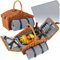tectake® Picknickkorb und Picknickdecke 4 Personen, befüllter Picnic Basket Weidenkorb für Ausflug, Camping, Dinner Date, Picknickkorb mit Deckel, als Geschenkkorb, Rotkäppchen Korb - Usedom