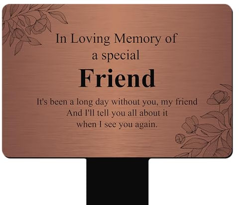 Special Friend Commemorative Plaque Stake – Waterproof, for Outdoor Use as a Grave Marker, Memorial, Tribute or Plant Marker (Brushed Copper)
