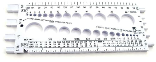 Agwuoetr Probador de Roscas de Tuercas de Pernos en Pulgadas y Métricas Medidores de Pernos Probador de Calibre de Tamaño Métrico Herramienta de Medición para Medir Tornillos de Pernos-B