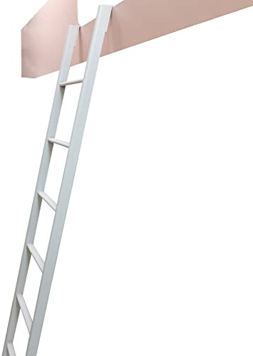 Scala pieghevole bianca per letti a castello 150 170 cm altezza ideale per adulti e bambini scala a forbice per roulotte rimorchio loft include ganci di ricambio