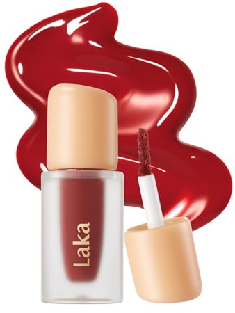LAKA Fruity Glam Lip Tint Mini, Glowing Lip Stain with Wide Color Spectrum, Hydrating & Lightweight Texture, Long-Lasting Bold Stain, Non-Sticky, Vegan, K-Beauty​ (#104 Cherry)