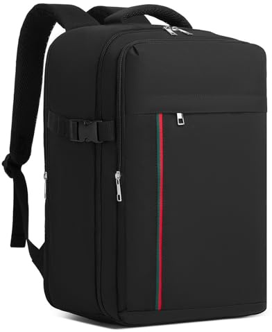 Kono Mochila Viaje Cabina Avion 40x25x20 para Ryanair, Maleta Cabina 20 L, Pequeñas para Manejo Fácil para Trabajo Escuela Viaje,Negro