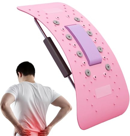 Genikeer Tabla Lumbar | Con Calefacción, Imán y Ergonómico - Soporte Lumbar Ajustable Estirador de Espalda,Para Estiramiento, de Molestias, Recuperación Muscular y Relajación en Hogar, Gimnasio