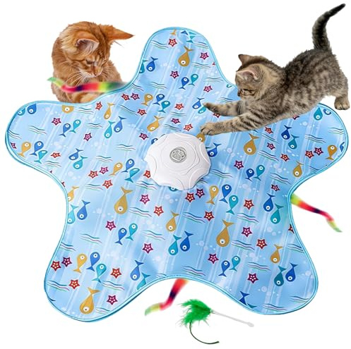 BNOYONERAS Tappeto Interattivo Gatto, Giochi per Gatti, Giocattolo Intelligente Interattivo per Gatti con molle Rimovibili, Ricaricabile Giocattolo interattivo per gatti interni