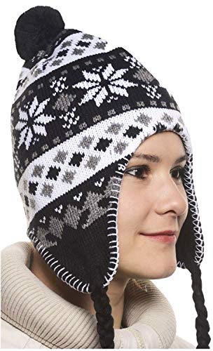 Bonnet Péruvien Chullo ch'ullu avec Pompon Mixte Homme/Femme Couleurs au Choix