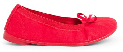 Pisamonas Bailarinas Niña Elástico Manoletina Tela Lazo Talla 26 Color Rojo