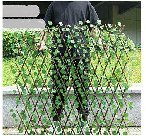 YOGANHJAT Clôture Extensible et rétractable pour Plantes artificielles Haie Synthétique sur Treillis Extensible Protection Contre Les UV, pour Décoration de Jardin,I