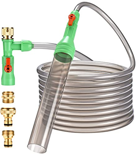 ZZM Fish Tank Cleaning Tools, Aquarium Water Changer Kit, Siphon Fish Tank Vacuum Gravel Cleaner, Universal Water Pump Accessories for Aquarium Quick Water Change (50ft)
