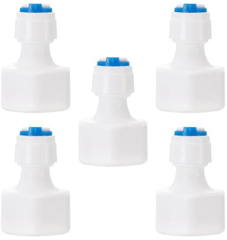 Pxyelec Anschluss Adapter für Wasserreiniger, 1/2PT auf 1/4 Zoll Rohr Schnellverbinder Wasserfilter Fitting Kühlschrankanschlusskit für RO Wasserfilter, 5 Stück