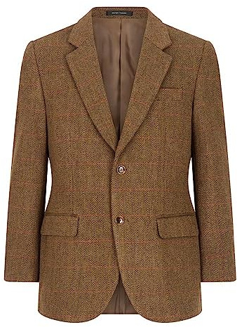 WALKER AND HAWKES - Blazer Derby Tweed Windsor da uomo - Tweed Marrone - EU 50 (UK 40)