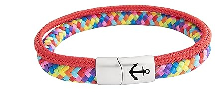 Original segelrep armband Tidewisp | Kvinnor män unisex | rostfritt stål säkerhetsspänne | Ankare gravyr | Surfararmband | Paracord | 8 mm diameter | Handgjorda |, 19 cm - 24 cm, Segelrep