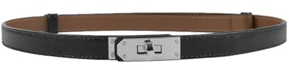 ANHAISHUILV Women's Skinny Leather Belt with Adjustable Turn-Lock Buckle - Ideal for Dresses, Jeans, and Coats