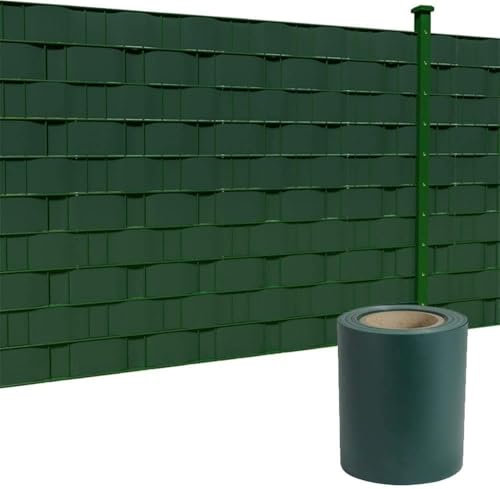 LZQ Bandes brise-vue en PVC extra épaisses, opaques, double fil avec 20 clips de fixation pour clôture de jardin ou balcon, 70 m x 19 cm, vert