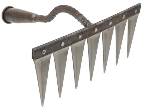 BESTonZON Râteau de Jardin Multifonctionnel en Manche en Outil de Jardinage Pratique pour Désherber et Ameublir Sol Petit Râteau et Portable pour l'agriculture Jardinage