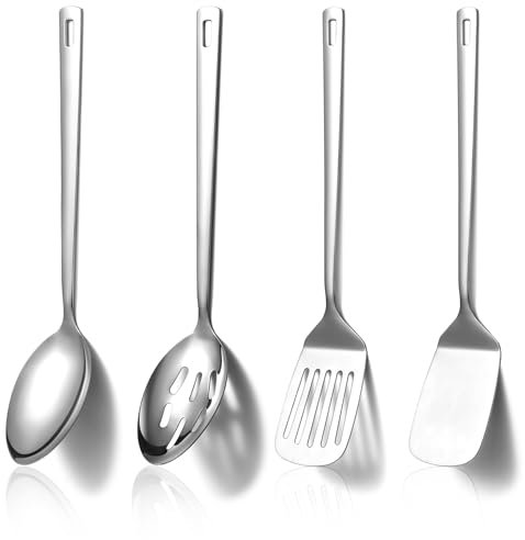 Homquen Utensili da Cucina in Acciaio Inossidabile Set 4 Pz, Utensili da Cucina Set, Utensili da Cucina Set Spatole, Cucchiai da Cucina, Home Essentials Gadget Accessori