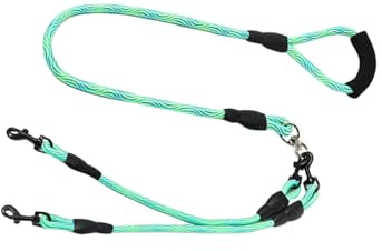 Rrlihjgu Guinzaglio Per Due Cuccioli | Accessorio Doppio per Passeggio Cani - Maniglia Ergonomica Antitorsione Protezione Taglie Piccole Medie Grandi Addestramento