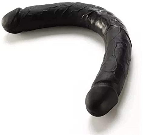 Zooma Doppeldildo, Dildo Ultra-lang Realistisches Silikon Doppel Dong Doppel Dildo Penis Biegsame Nachbildung Hautfarben Sexspielzeug für Frauen Manner (Schwarz)