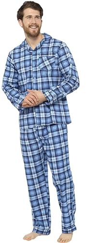 kraftd Men's Pyjama Set Traditional Classic Cut Pyjamas Sets Cotton Loungewear Sleepwear Nightwear 2 Piece Pj's
