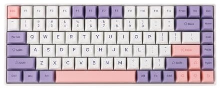 EPOMAKER EP84 Plus 75% Hot-Swap-fühige Mechanische Gaming-Tastatur mit Programmierbarer Driver, 2.4GHz/BT 5.0/USB-C, RGB, NKRO, PBT Tastenkappen für Mac/Win/Gamers (Bauhinia, Mulan)