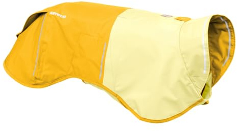 RUFFWEAR Sun Shower mittelgroße Hunde-Regenjacke, Allwetter-Hundemantel, wasserdichte Hundejacke, leichte wetterfeste Hundeweste und Hunde-Regenmantel, Größe M, Mineralgelb