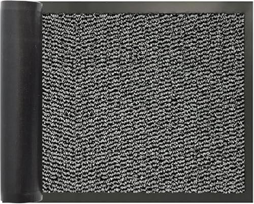 Door Mats Indoor 90cm x 300cm Grey, Washable indoor Outdoor Rugs Matts, Heavy Duty Non-slip Entrance Mat, Super Absorbent Front Door Mat Kitchen Hallway Bath Barrier Rugs (Grey & Black, 90 x 300 cm)