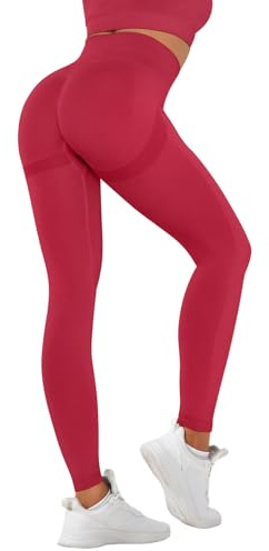 Zhiaek Mallas Deporte Mujer Push Up Cintura Alta Leggins Deportivos Mujer Elástico Sin Costuras Leggings Anticeluliticos Pantalones Deportivos Opaco Scrunch Butt para Yoga Running Fitness