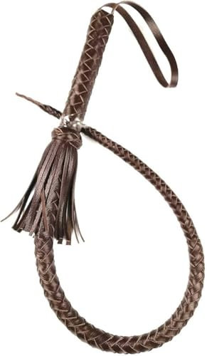 Frusta da Equitazione in Pura Pelle Frusta per Equitazione E Addestramento di Animali per Cane, Cavallo E Autodifesa - Corta, Robusta E Affidabile