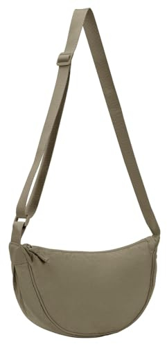 Runmeihe Cross Body Crescent Bag for Women, Small Crossbody Dumpling Bag with Adjustable Strap, Sling Shoulder Bag for School Sport Casual Travel Hiking Work (Green)