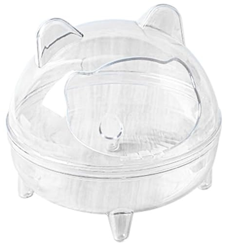 Faroby Contenitore per Bagno di Sabbia per criceti - Contenitore per Sabbia per Bagno di criceti in plastica Trasparente e Accessori per Gabbie per WC con Doccia per Piccoli Animali Domestici