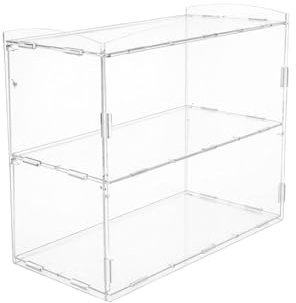 Shoplines Supplies 2 Tier Acrylic Bakery Display Case Clear Countertop Food Display Stand with Dust Protection Cover for Cakes Cupcakes Pastries Vape Display Cabinet