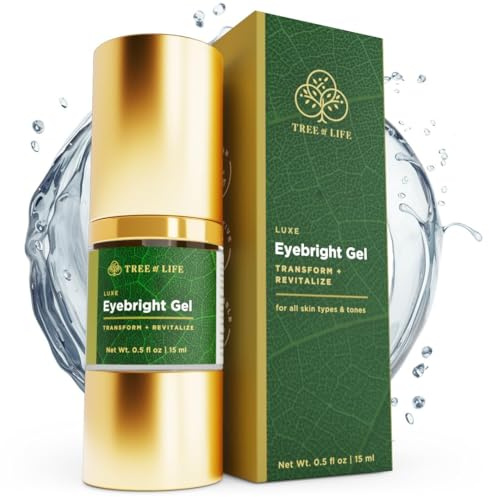 Tree of Life Beauty Anti-Aging Eye Treatment Gel Cream to Hydrate Dark Circles and Reduce Puffiness, Bags and Wrinkles, Luxe Eyebright Gel with Amino Acids