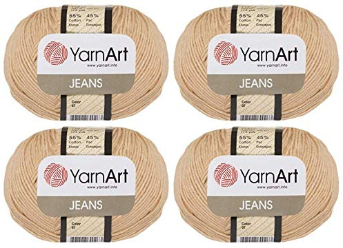 4 Skein 55% Cotton 45% Acrylic YarnArt Jeans Yarn 200 gr 696 yds Color (7)