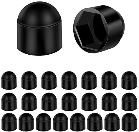 Abdeckkappen für Schrauben M6 für Schlüssel 10mm, 24 Stück Schutzkappen für Schrauben Schraubenabdeckung schwarz aus Kunststoff