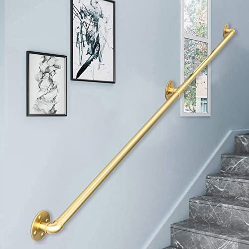 CL-ZZZ Pasamanos de Oro para escaleras 60 cm 1 m 150 cm 2M 300cm Banister Rail Rail Metal Forjado Hierro de Agarre Rail Rail Rail Rail Rail Mano Kit - Raíces de Agarre de la Escalera de la Escalera