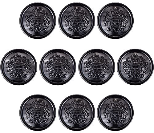 ftiemlovde 10 Edel Dirndl Knöpfe Schwarz Zum AnnäHen Metall, Goldene Trachten Nachthemd Knopf Mantel Groß，öSenknöPfe Aus Kupferlegierung Blazer ZierknöPfe (C10 18mm)