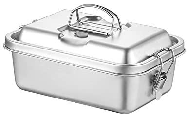 ZAKHSE Brotdose Erwachsene,Edelstahl Brotdose 1800ml Metall Lunchbox,Doppelschicht Brotzeitbox mit 3 Fächern,Auslaufsicher Bento Box Erwachsene,Brotbox mit Silikondichtung Vesperdose Frühstücksdose
