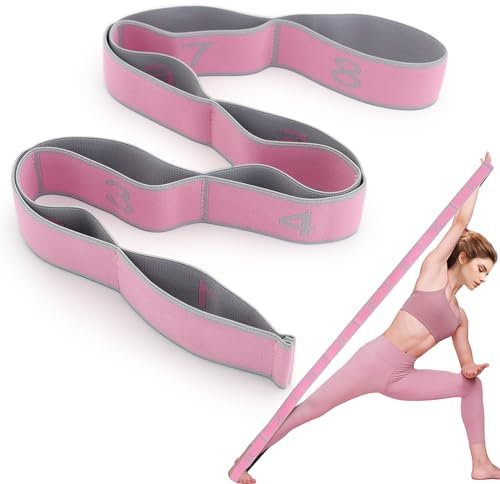 XIANGLONGY Élastique Musculation, Elastique Sport 8 Niveaux de Forces Bande Elastique Musculation, Elastique Sport Fitness Musculation pour Yoga Pilates (Rose)