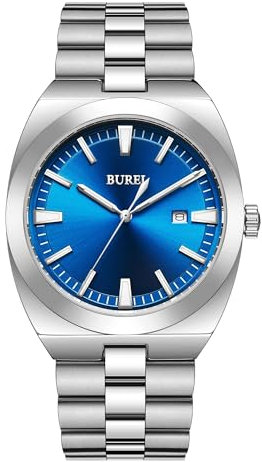 BUREI Uhren Herren Edelstahl Analog Armbanduhr Herren Wasserdicht Datum Herrenuhren Klassische Business Männer Quarzuhr Geschenke für Männer
