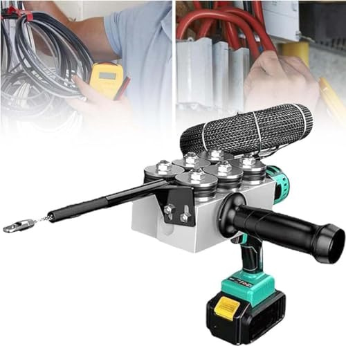 DPDZSW Dispositivo per Filettare Tubi Nascosti per Cavi, Filettatrice Completamente Automatica, Strumento per Tirare Cavi Elettrici con Cavi Nascosti, Filettatrice per Batterie al Litio,2Battery