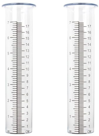 Paociuro 2pcs Plastic Rain Gauge Replacement Tube with 7 Inch Capacity Rain Water Gauge for Garden Yard Outdoor Easy to Use