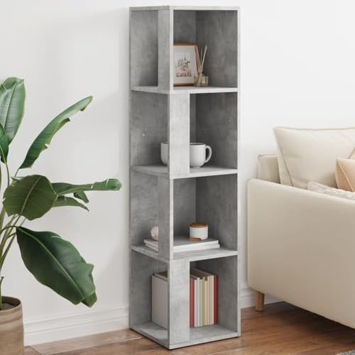 Juroupi Armadio Angolare Grigio Cemento 33x33x132 cm in Truciolato,Armadio Angolare,Armadio ad Angolo,Armadio Angolare-809039