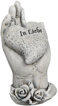 GILDE Grabherz Grabschmuck Grab Herz Gedenkstein Spruch - In Liebe - Trauerstein