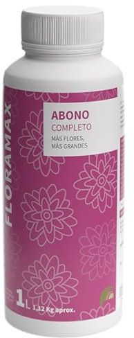 Fertilizante FLORAMAX líquido especial para floración - Estimula el crecimiento y potencia el color. Abono para todas las plantas con flor como rosales, orquídeas, geranios y hortensias, 1L.