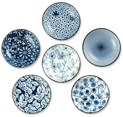 Besmeety 6 x Keramik Dip Schalen Sojasauce Mini Schalen für Charcuterie Board Sushi Tomatensauce 2 10,3 cm