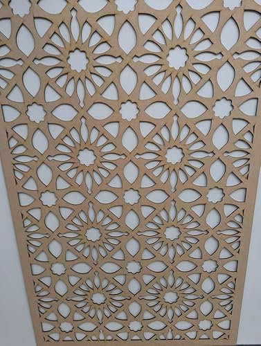 Wooden mesh laser cut in 3mm thick mdf decorative panel for radiator covers, partition walls and home made cabinets (various sizes) pattern (ZPT). Made in the UK (Unprimed, 620mm x 300mm)