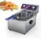 CZAOERXB Freidora de Tanque de 10 litros y 20 litros, Freidora Eléctrica con Cesta Freidora de Aceite de Acero Inoxidable, Freidora de Tanque de Encimera de Acero Inoxidable con Cesta para